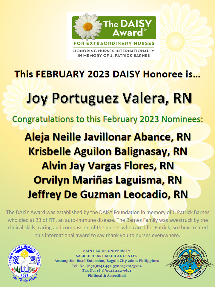 <p>DAISY Awards Nominees for February 10, 2023</p>